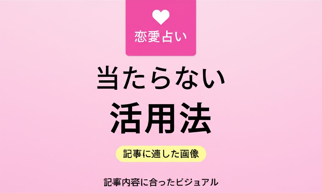 恋愛占いが当たらない理由と上手な活用法｜信じすぎず賢く恋愛を進める5つのコツ
